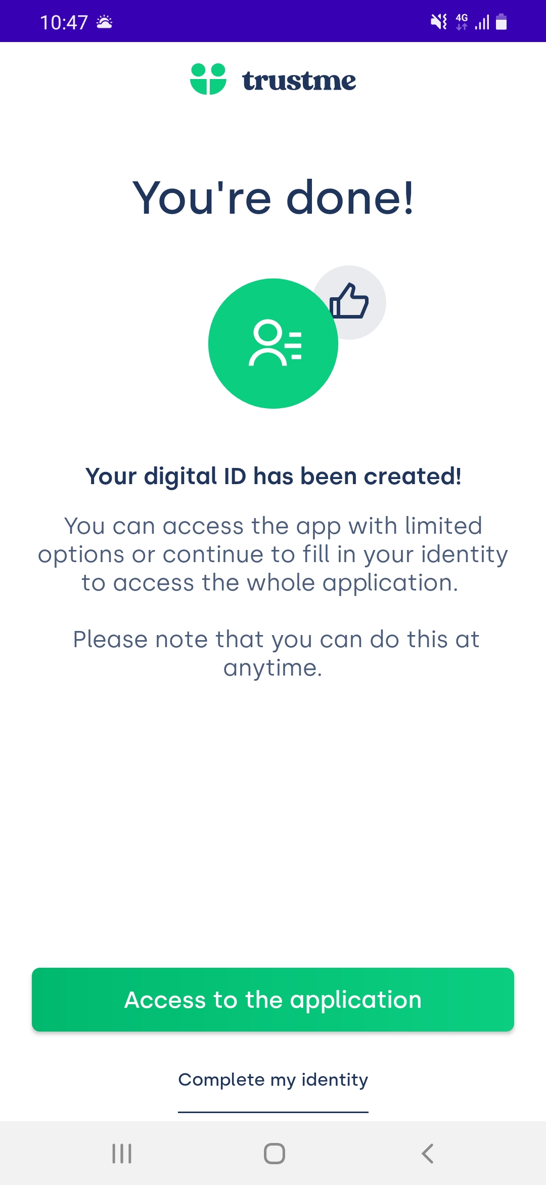 Digital ID created TrustMe